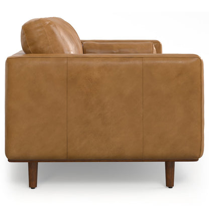 Morrison 89-Inch Sofa And Ottoman Set In Genuine Leather