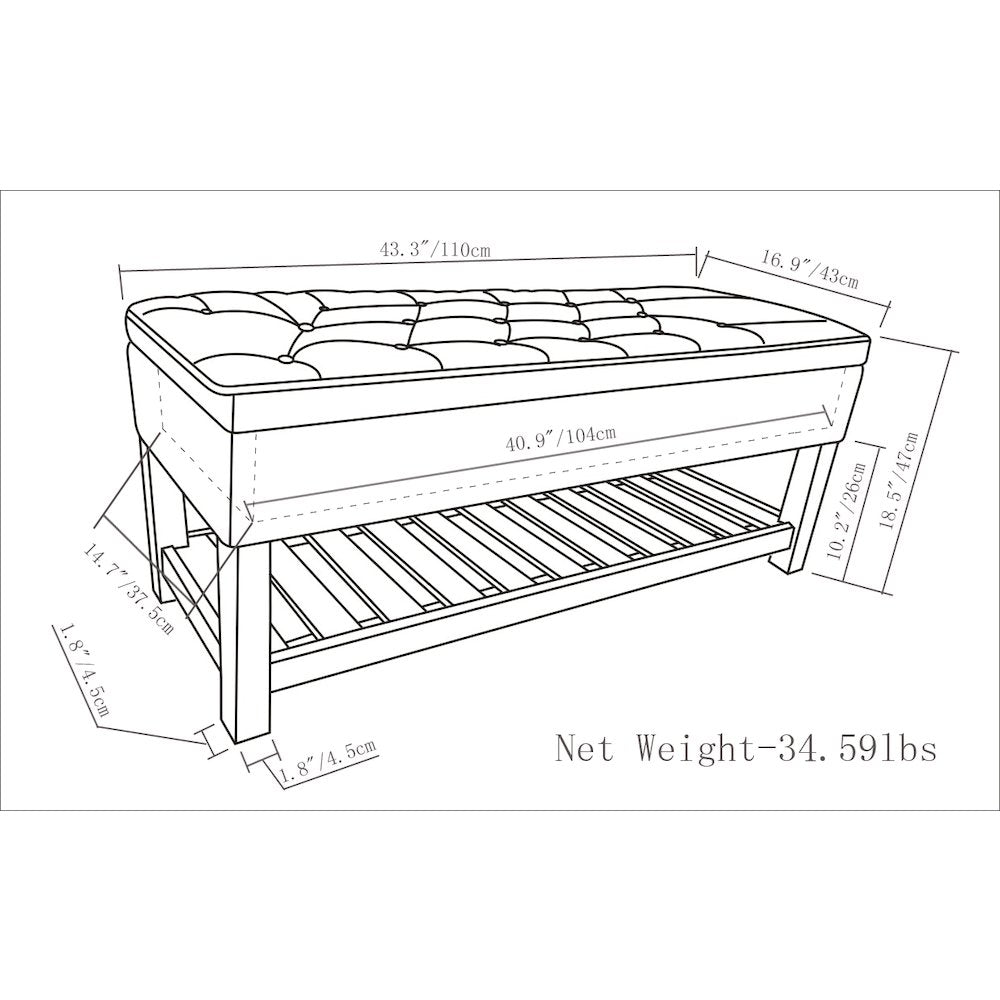 Lomond Solid Wood Storage Ottoman Bench In Tanners Brown