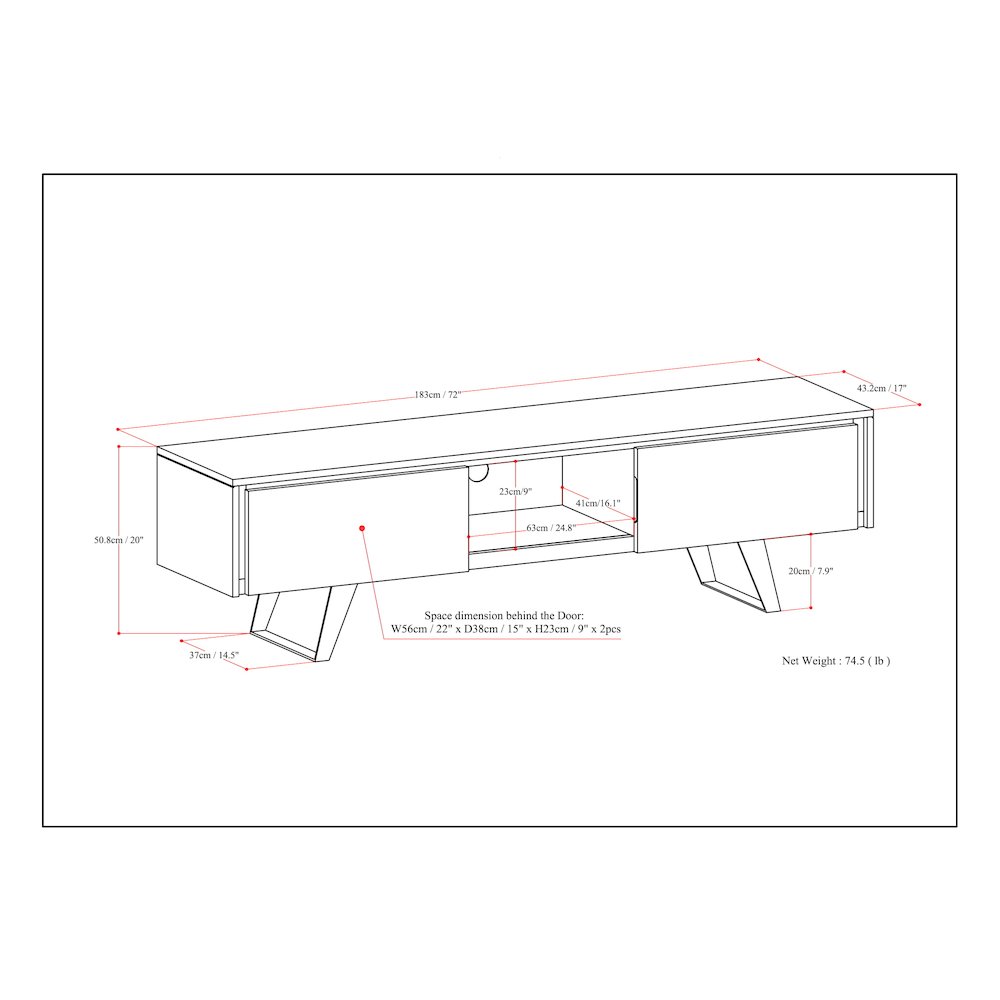 Lowry 72 Inch Tv Media Stand In Oak