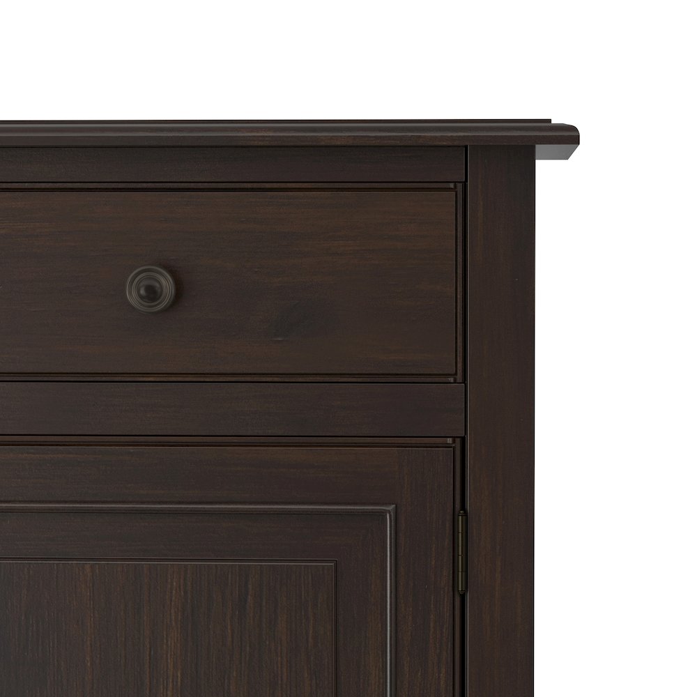Connaught Solid Wood Entryway Storage Cabinet In Dark Chestnut Brown