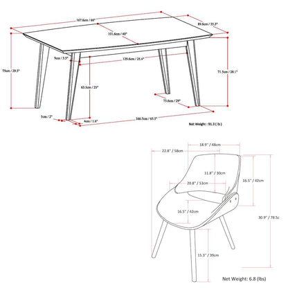Malden / Draper Solid Hardwood 7 Piece Dining Set In Natural