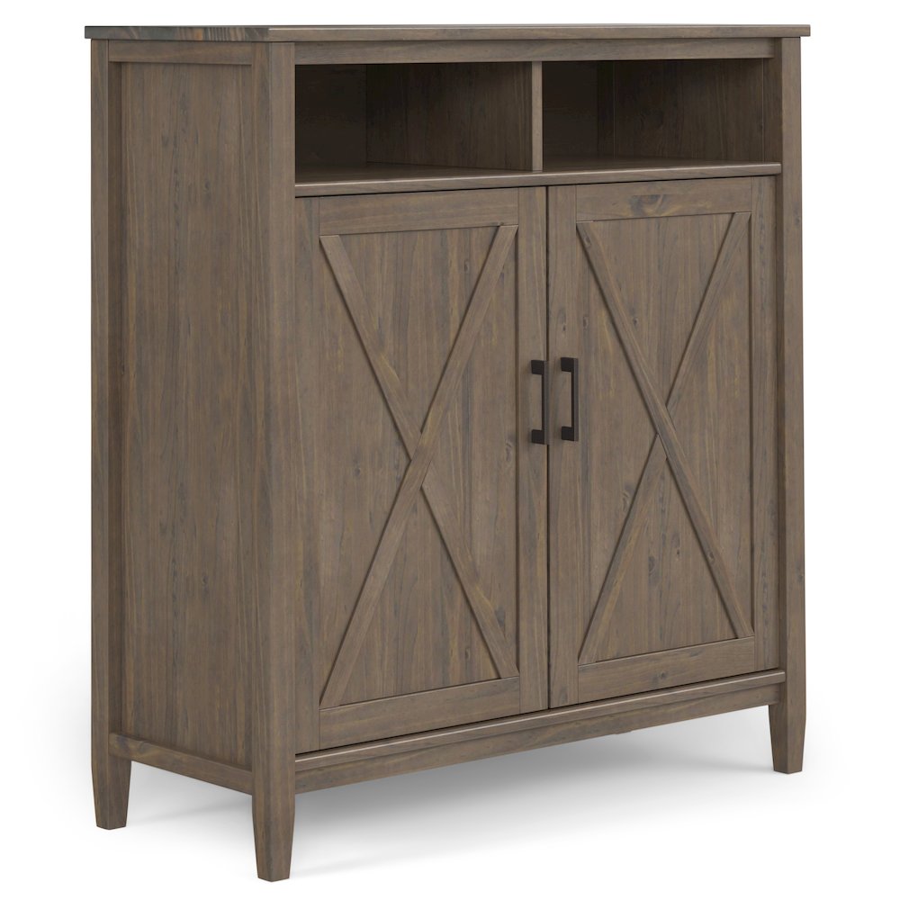 Ela Solid Wood Medium Storage Cabinet In Smoky Brown