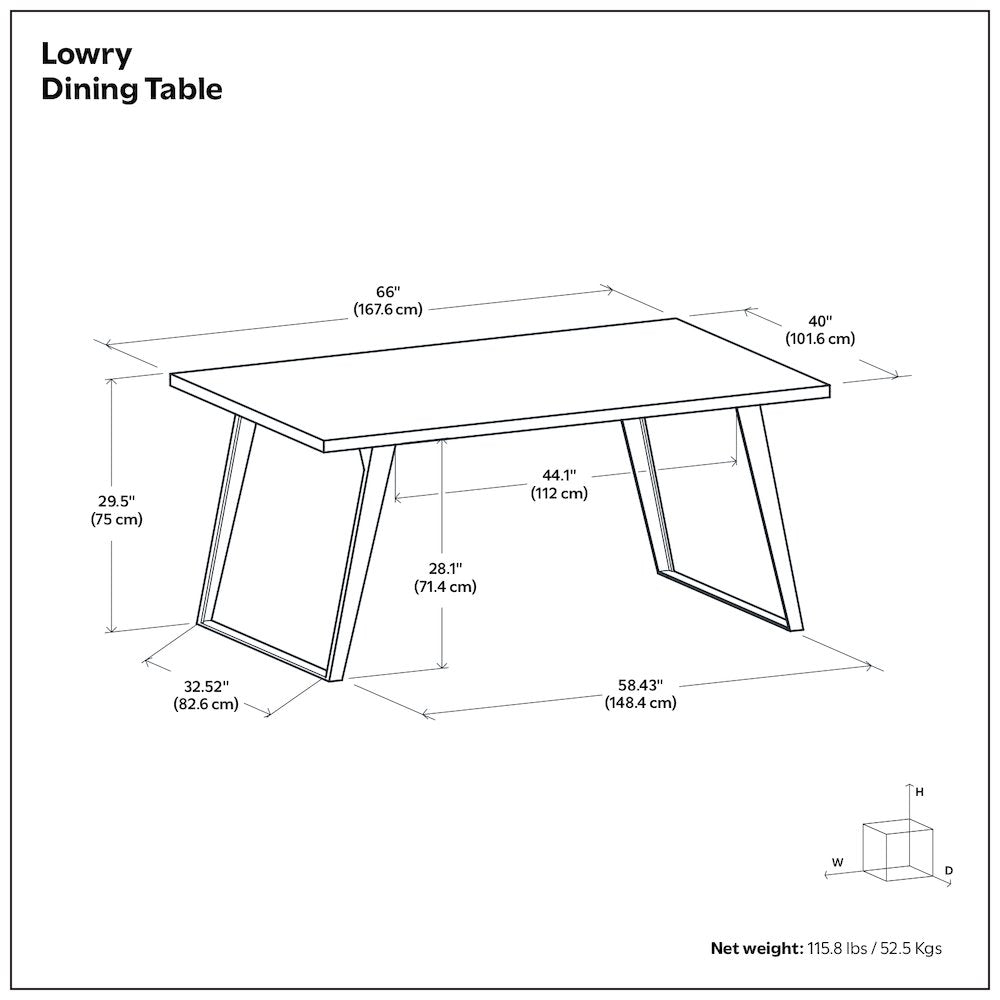 Lowry Dining Table In Oak Veneer
