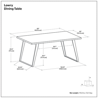 Lowry Dining Table In Oak Veneer