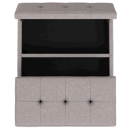 Dover Lift Top Coffee Table Storage Ottoman In Cloud Grey Polyester Linen