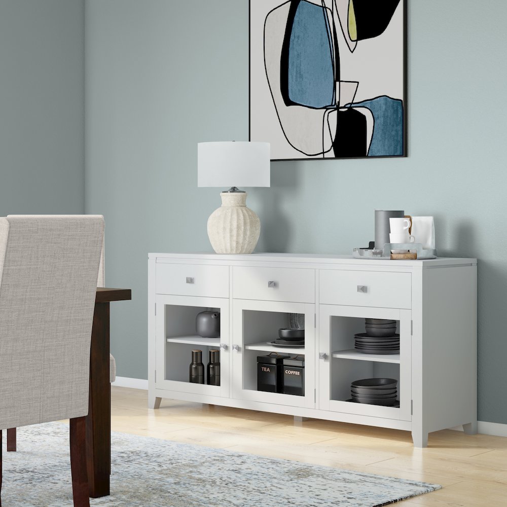 Cosmopolitan Solid Wood Sideboard Buffet In White