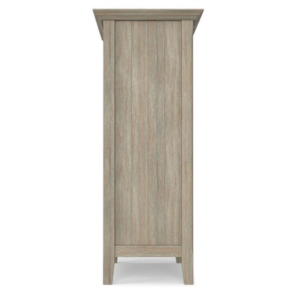 Acadian Solid Wood Medium Storage Cabinet In Distressed Grey