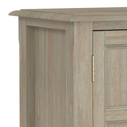 Burlington Solid Wood Low Storage Cabinet In Distressed Grey