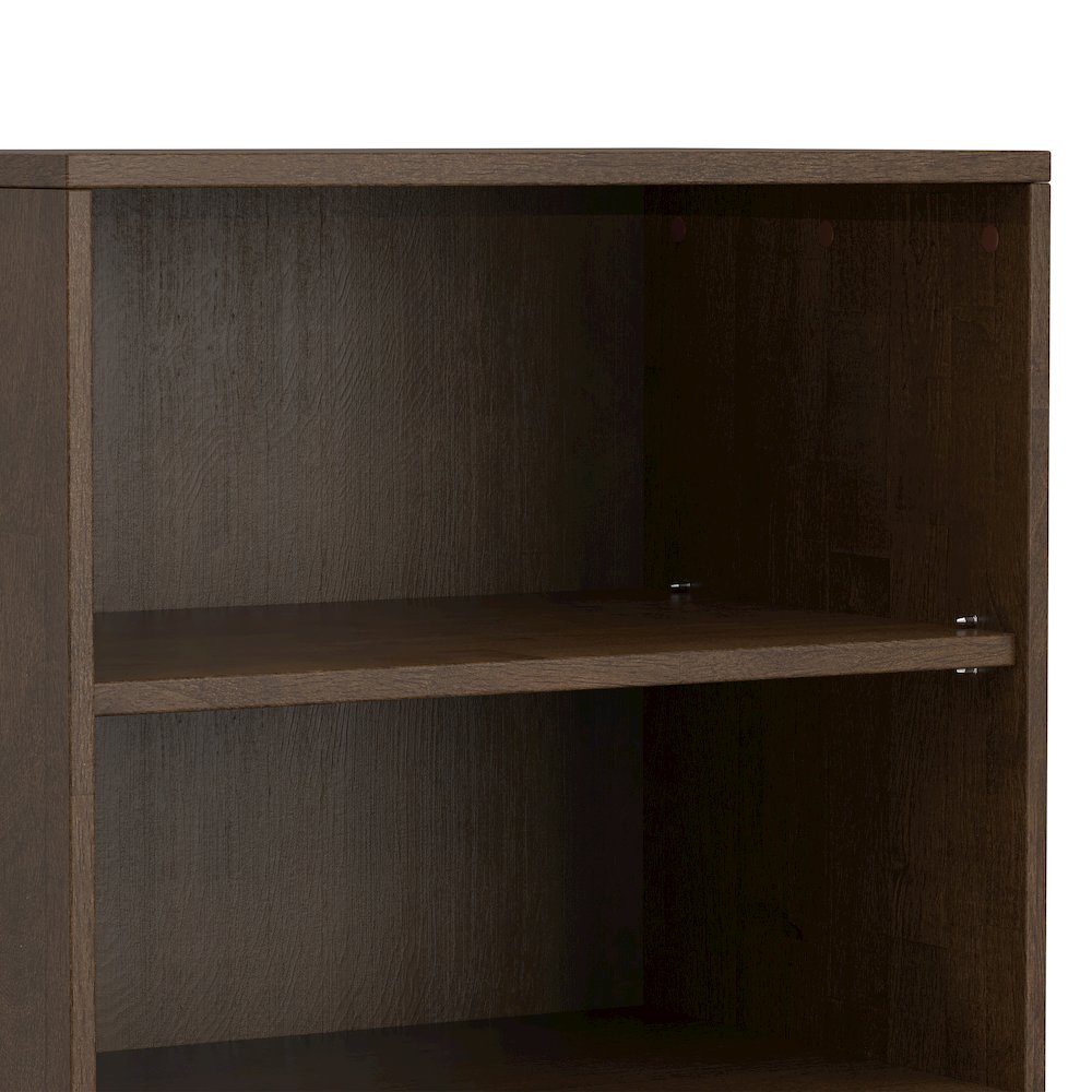 Harper Solid Hardwood 5 Shelf Bookcase In Walnut Brown