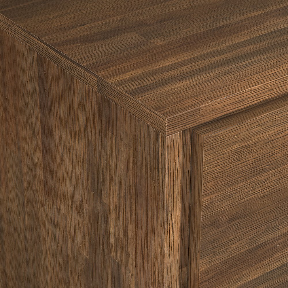 Lowry Solid Acacia Wood Medium Storage Cabinet In Rustic Natural Aged Brown