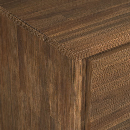 Lowry Solid Acacia Wood Medium Storage Cabinet In Rustic Natural Aged Brown
