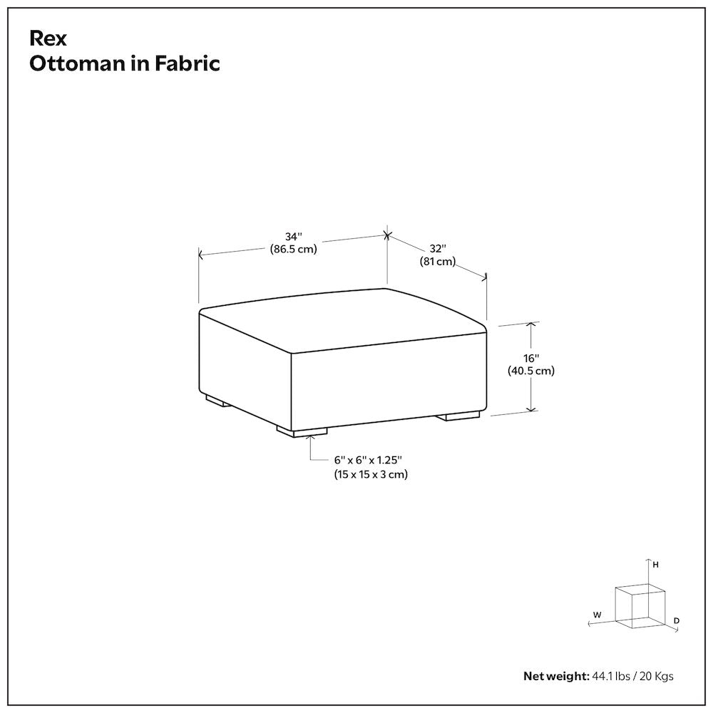 Rex Ottoman In Tightly Woven Performance Fabric