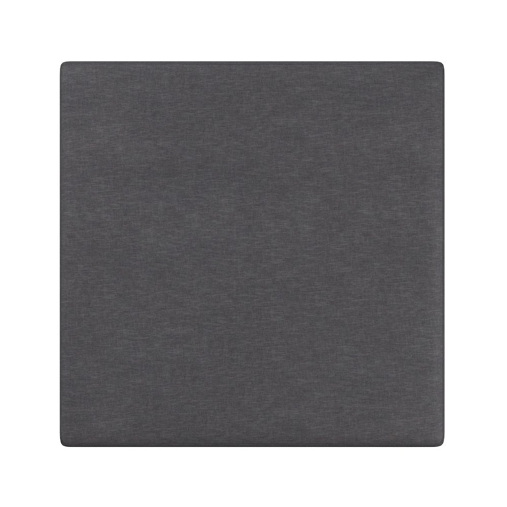 Owen Square Coffee Table Storage Ottoman In Slate Grey Linen Look Fabric