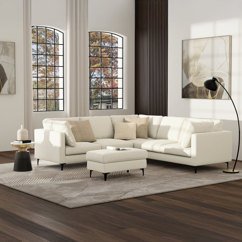 Ava Ottoman In Tightly Woven Performance Fabric