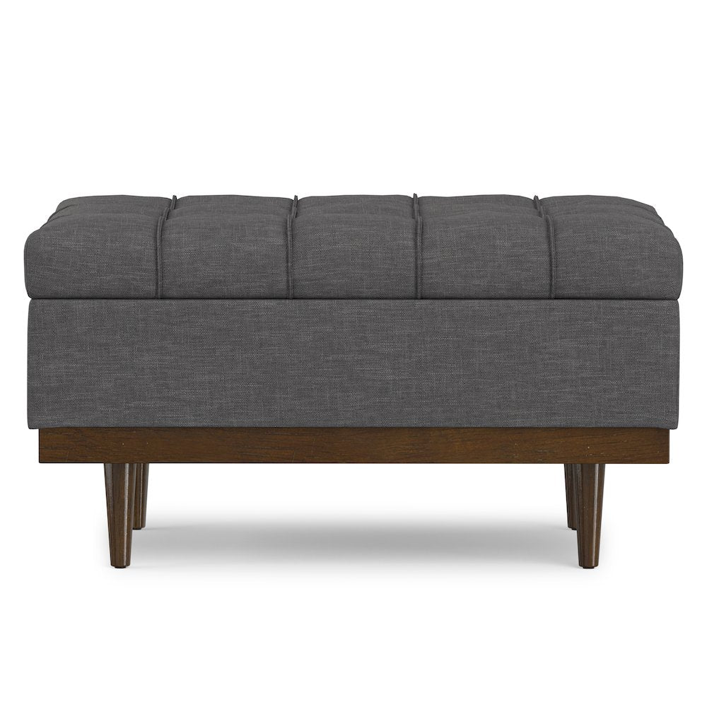 Mariah Coffee Table Storage Ottoman in Slate Grey  Polyester Linen