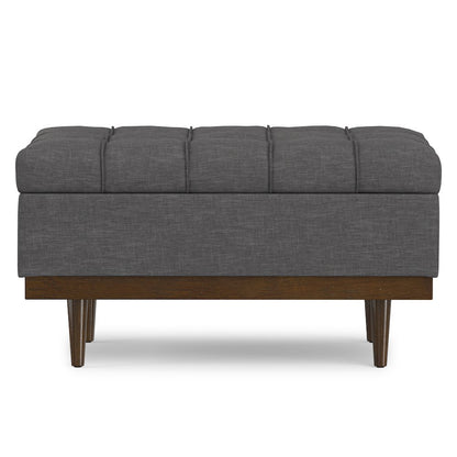 Mariah Coffee Table Storage Ottoman in Slate Grey  Polyester Linen