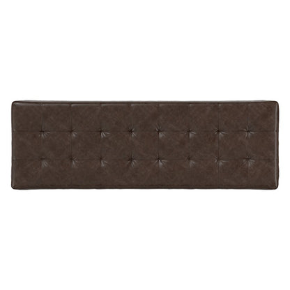 Penelope Leather Ottoman Bench In Brown Genuine Leather
