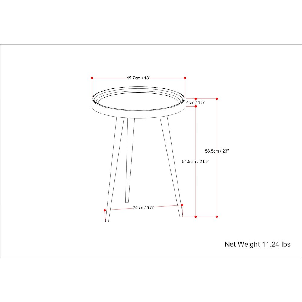Clairmont Solid Acacia Wood Round Side Table In Cognac