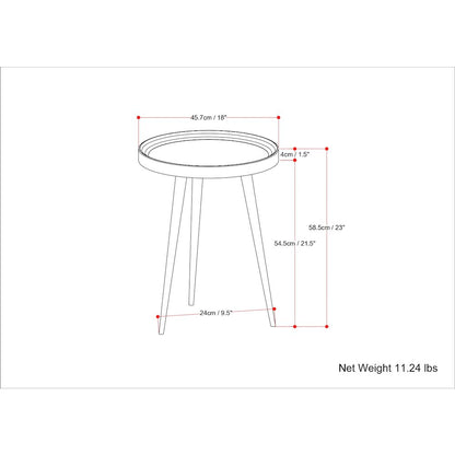 Clairmont Solid Acacia Wood Round Side Table In Cognac
