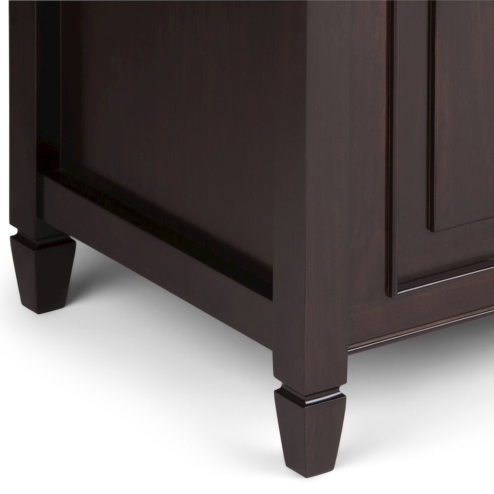 Connaught Solid Wood Storage Bench Trunk In Dark Chestnut Brown