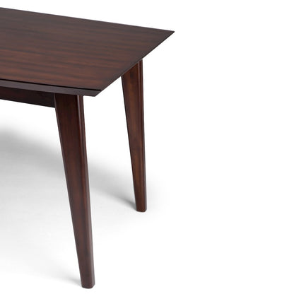 Draper Solid Hardwood Mid Century Rectangle Dining Table In Java Brown