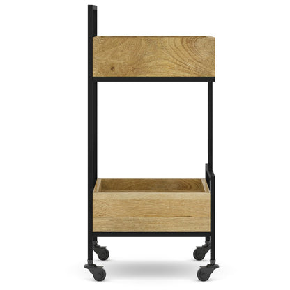 Hobbs Solid Mango Wood 16 Inch Bar Cart In Natural