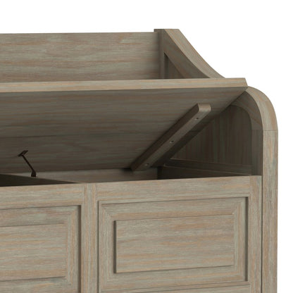 Connaught Solid Wood Entryway Storage Bench In Distressed Grey