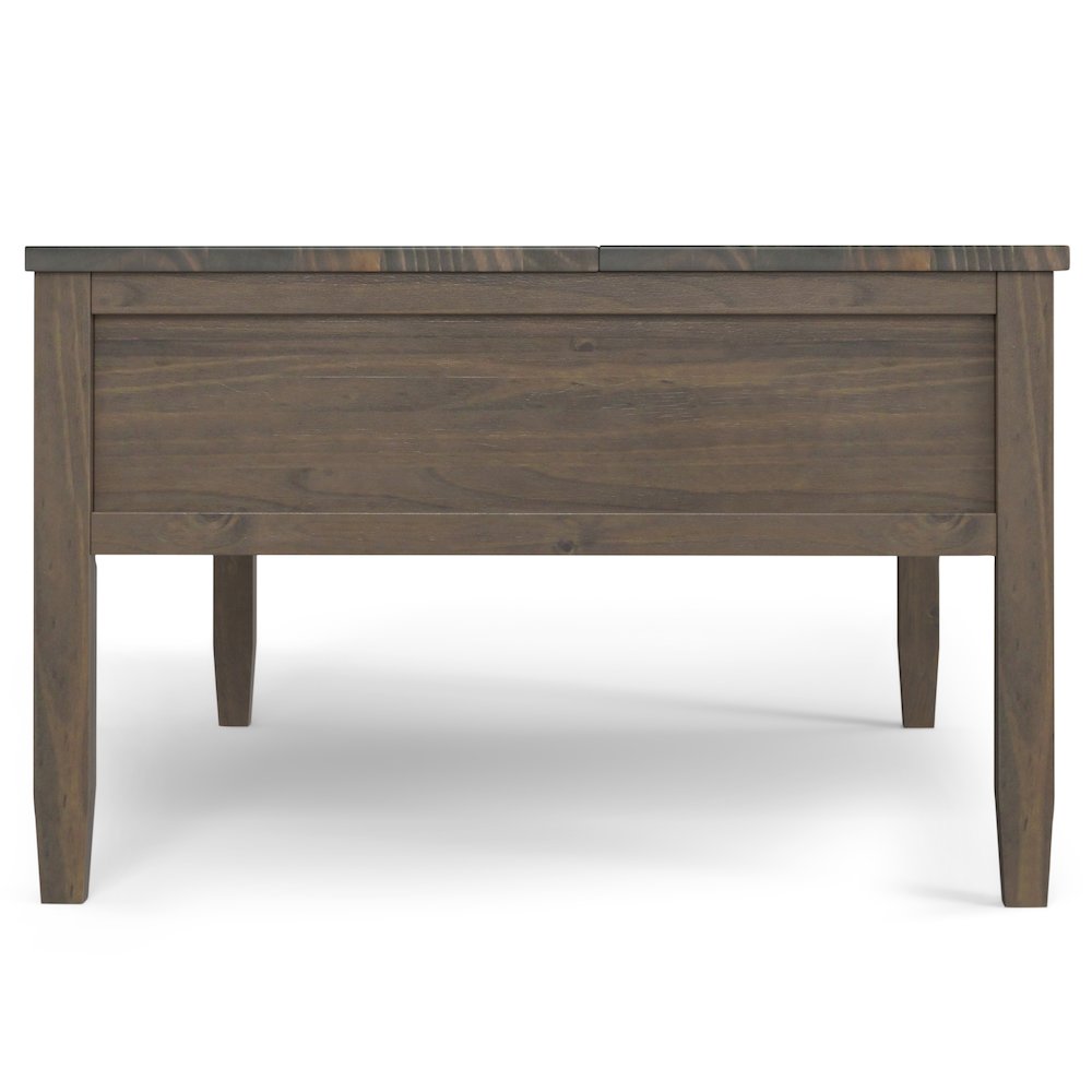 Ela Solid Wood Lift Top Coffee Table In Smoky Brown