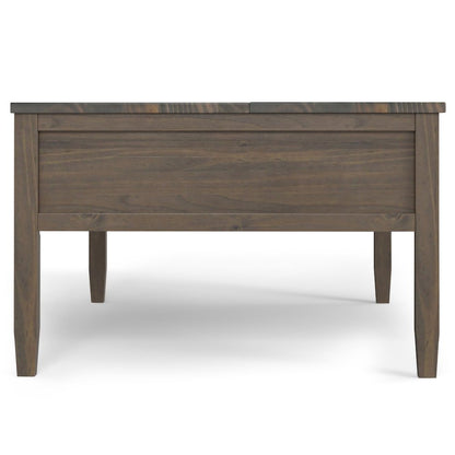 Ela Solid Wood Lift Top Coffee Table In Smoky Brown