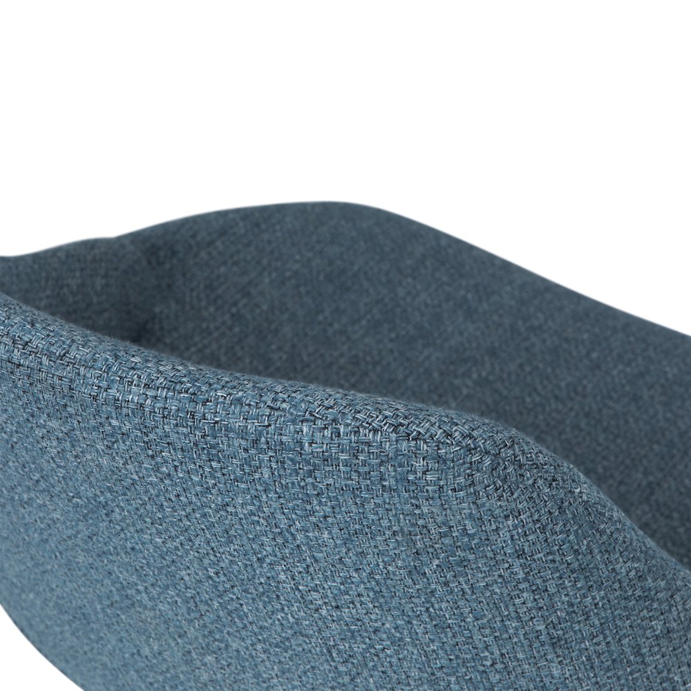 Malden Bentwood Dining Chair In Denim Blue Woven Fabric