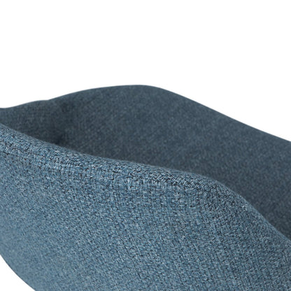 Malden Bentwood Dining Chair In Denim Blue Woven Fabric