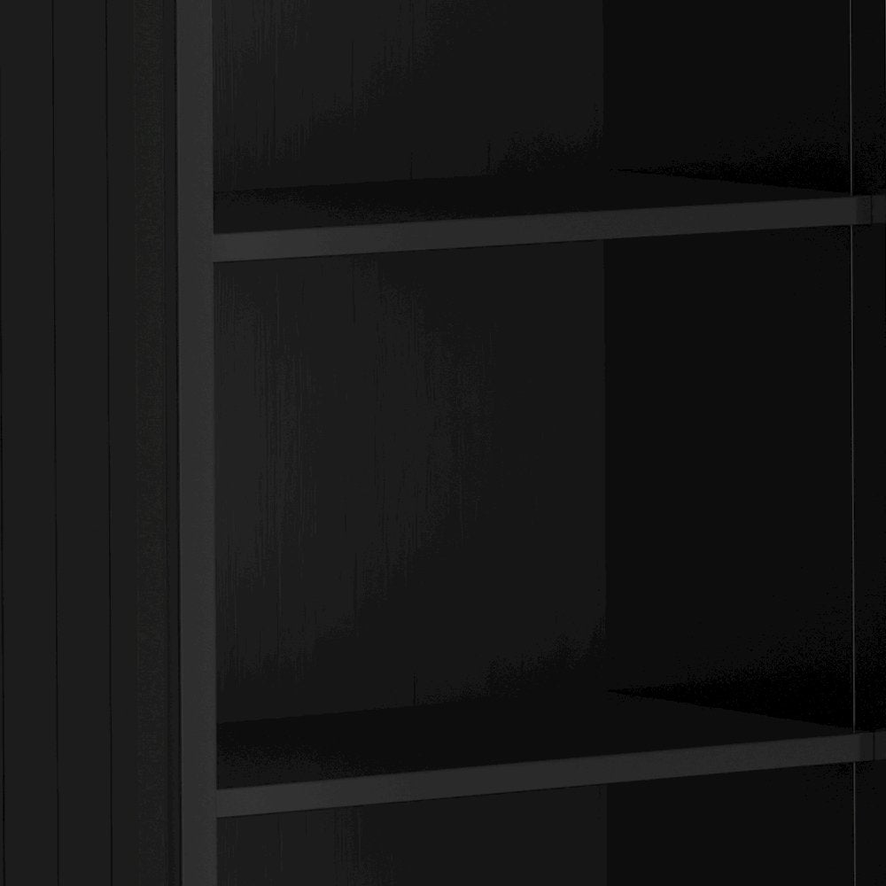 Acadian Solid Wood 5 Shelf Bookcase In Black
