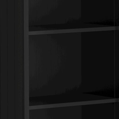 Acadian Solid Wood 5 Shelf Bookcase In Black
