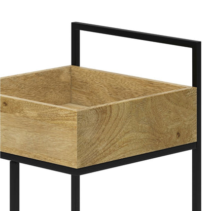 Hobbs Solid Mango Wood 16 Inch Bar Cart In Natural