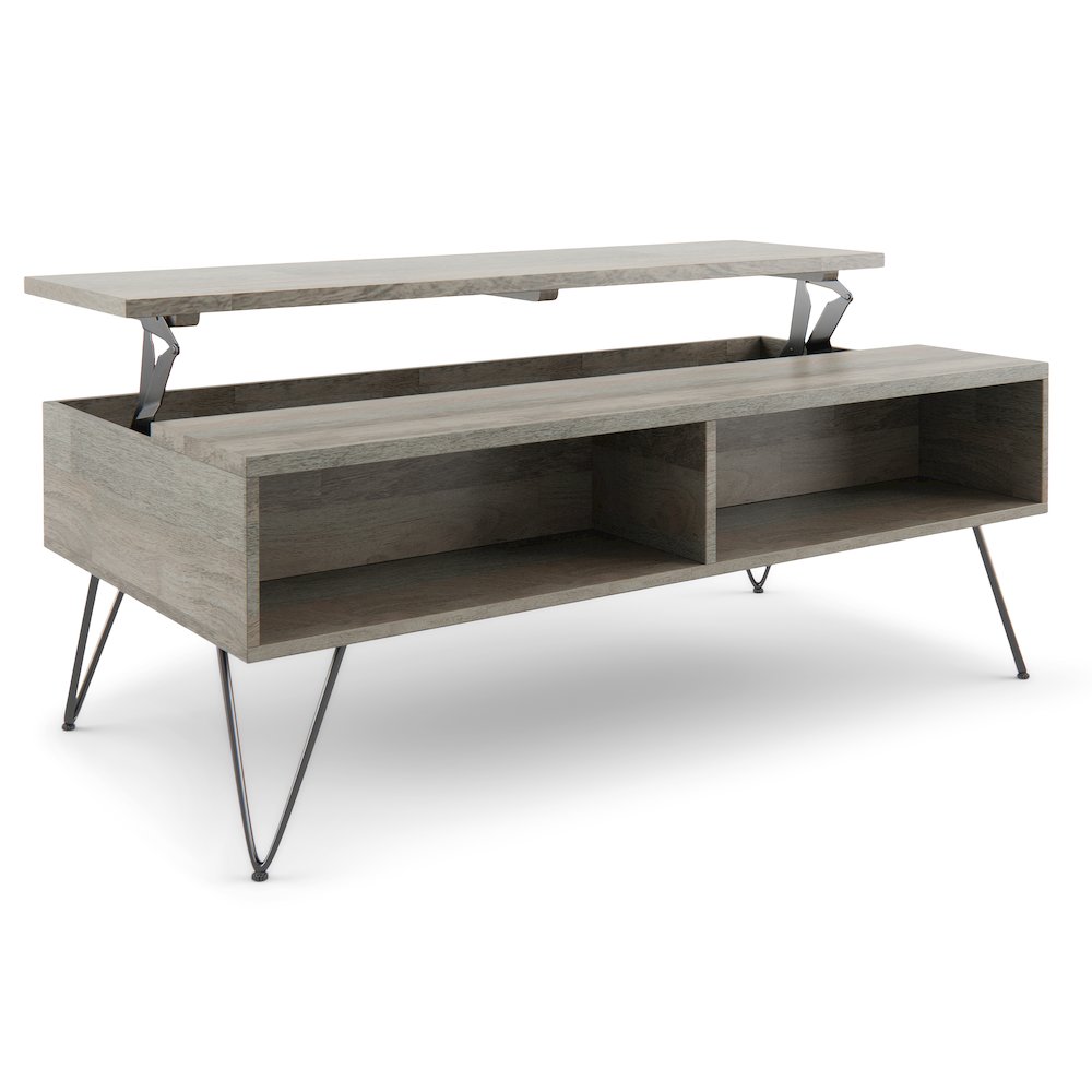Hunter SOLID MANGO WOOD Lift Top Coffee Table in Grey