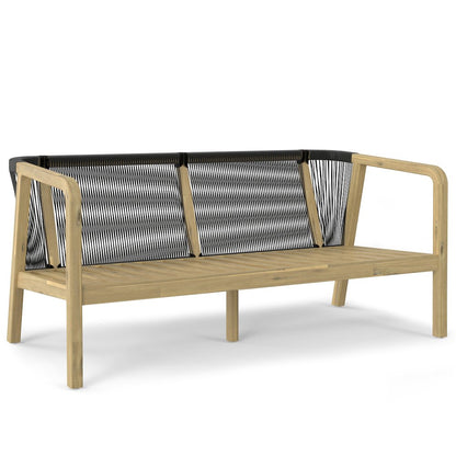 Palmetto Solid Acacia Wood Outdoor Sofa In Stone Grey