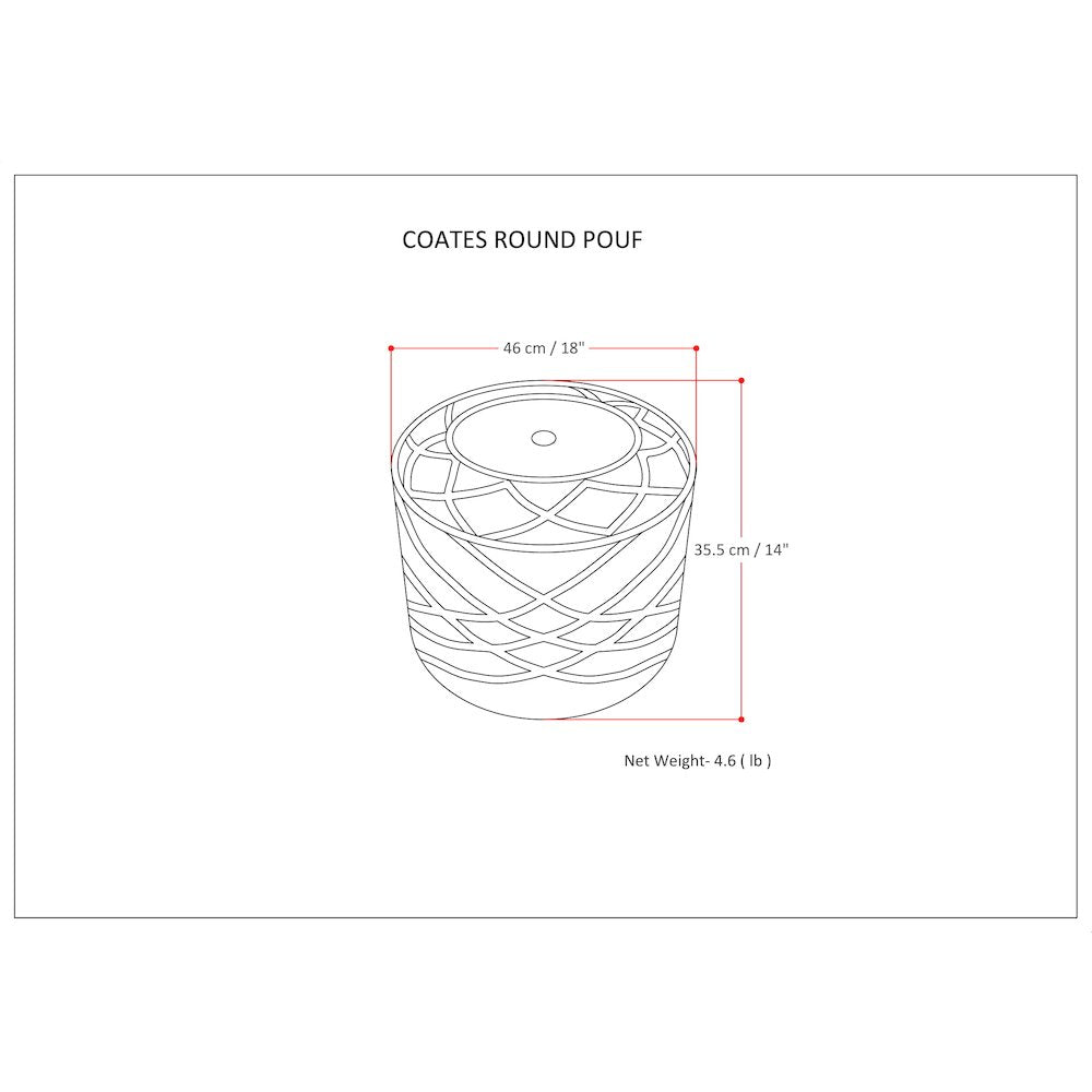 Coates Round Macrame Pouf In Natural Cotton