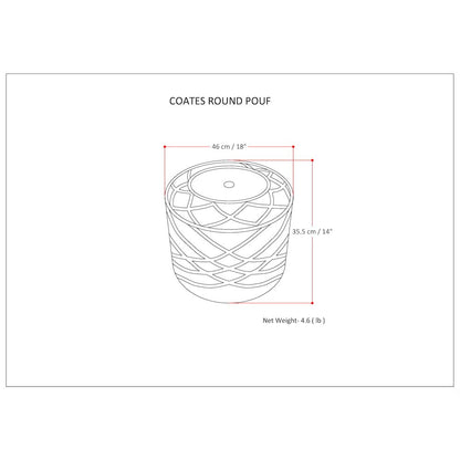 Coates Round Macrame Pouf In Natural Cotton
