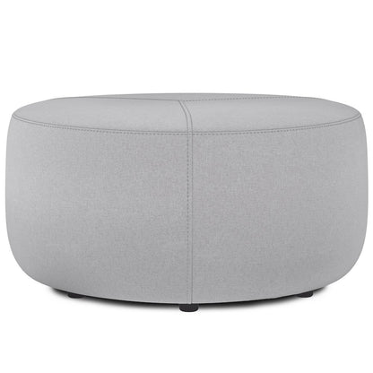 Moore Large Ottoman In Light Grey Linen Look Fabric