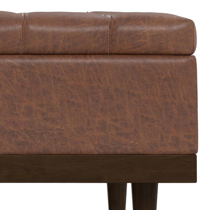 Mariah Lift Top Table Storage Ottoman in Distressed Saddle Brown