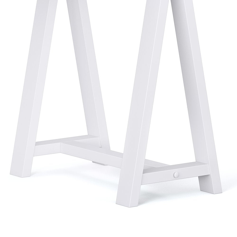 Sawhorse Solid Wood Desk In White