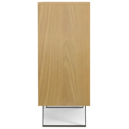 Lowry Solid Wood Medium Storage Cabinet In Oak Veneer