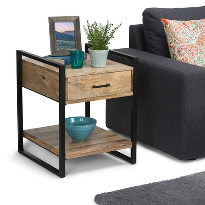 Riverside Solid Mango Wood End Table In Natural