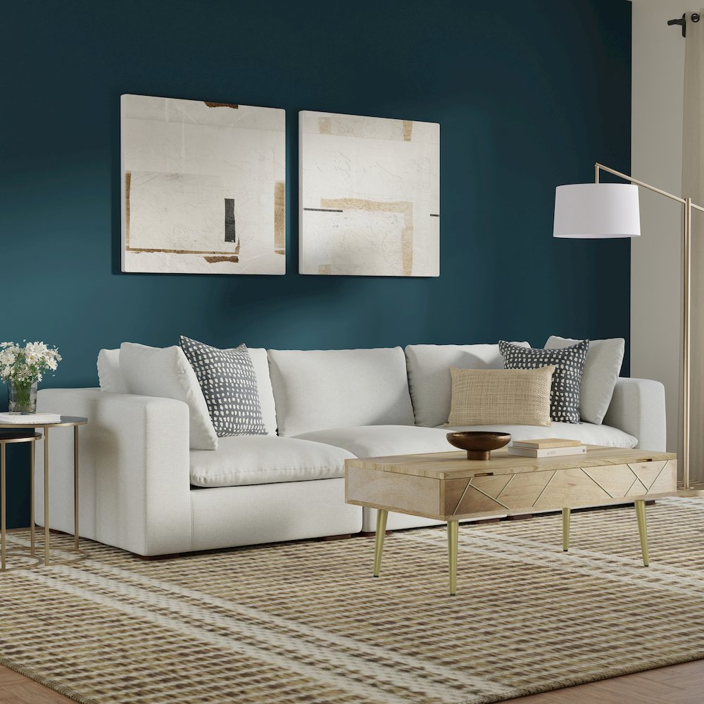 Jasmine 3-Seater Modular Sofa In Velvety Chenille Performance Fabric