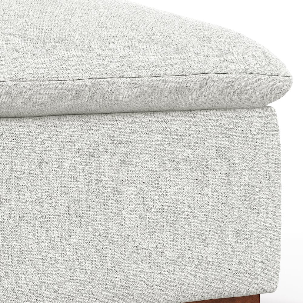 Jasmine Ottoman In Velvety Chenille Performance Fabric