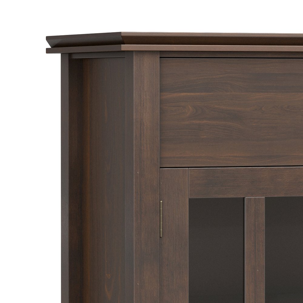 60 Wide Solid Wood Transitional Large 4 Door Sideboard Buffet Natural Brown