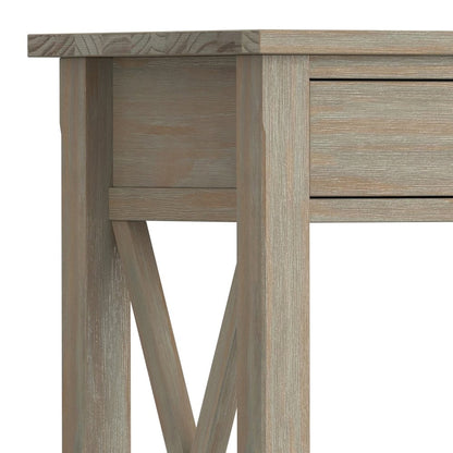 Kitchener Solid Wood Console Sofa Table In Distressed Grey