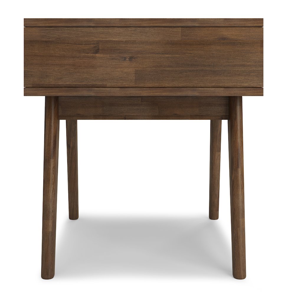 Clarkson Solid Acacia Wood End Table In Rustic Natural Aged Brown