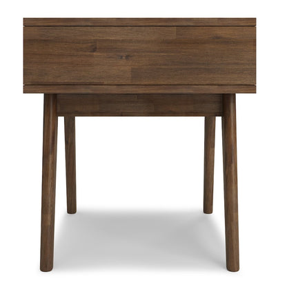 Clarkson Solid Acacia Wood End Table In Rustic Natural Aged Brown