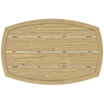 Parkside Solid Acacia Wood Outdoor Coffee Table In Light Teak